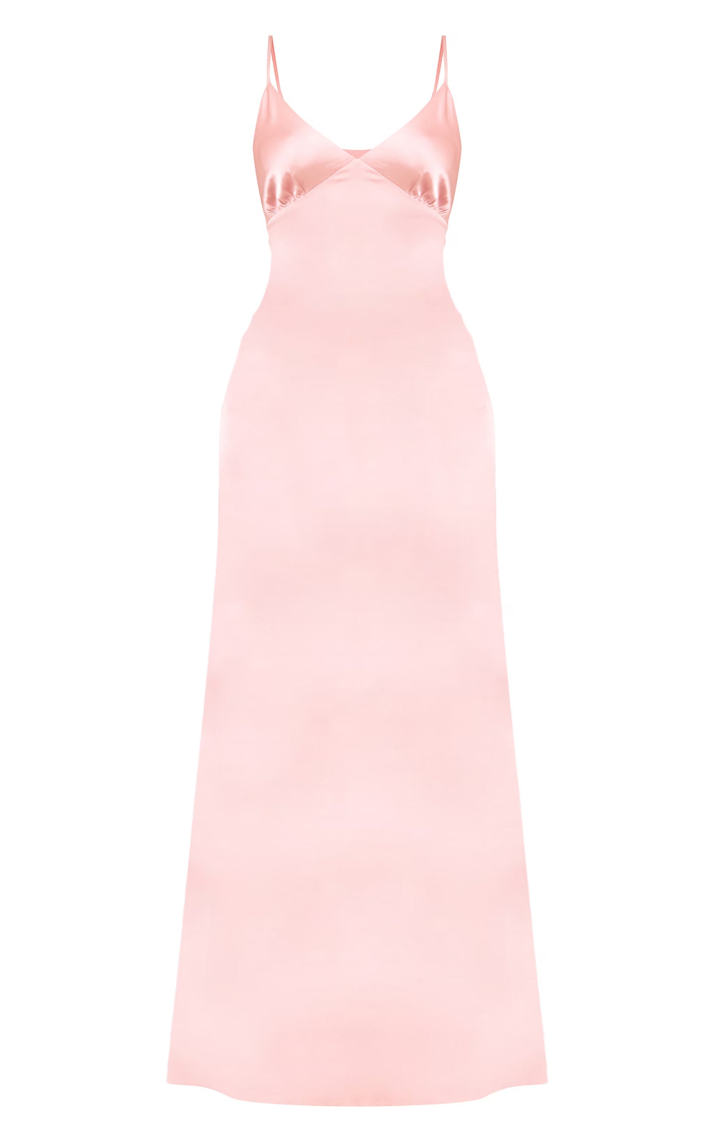Blush Satin Strappy Maxi Dress
