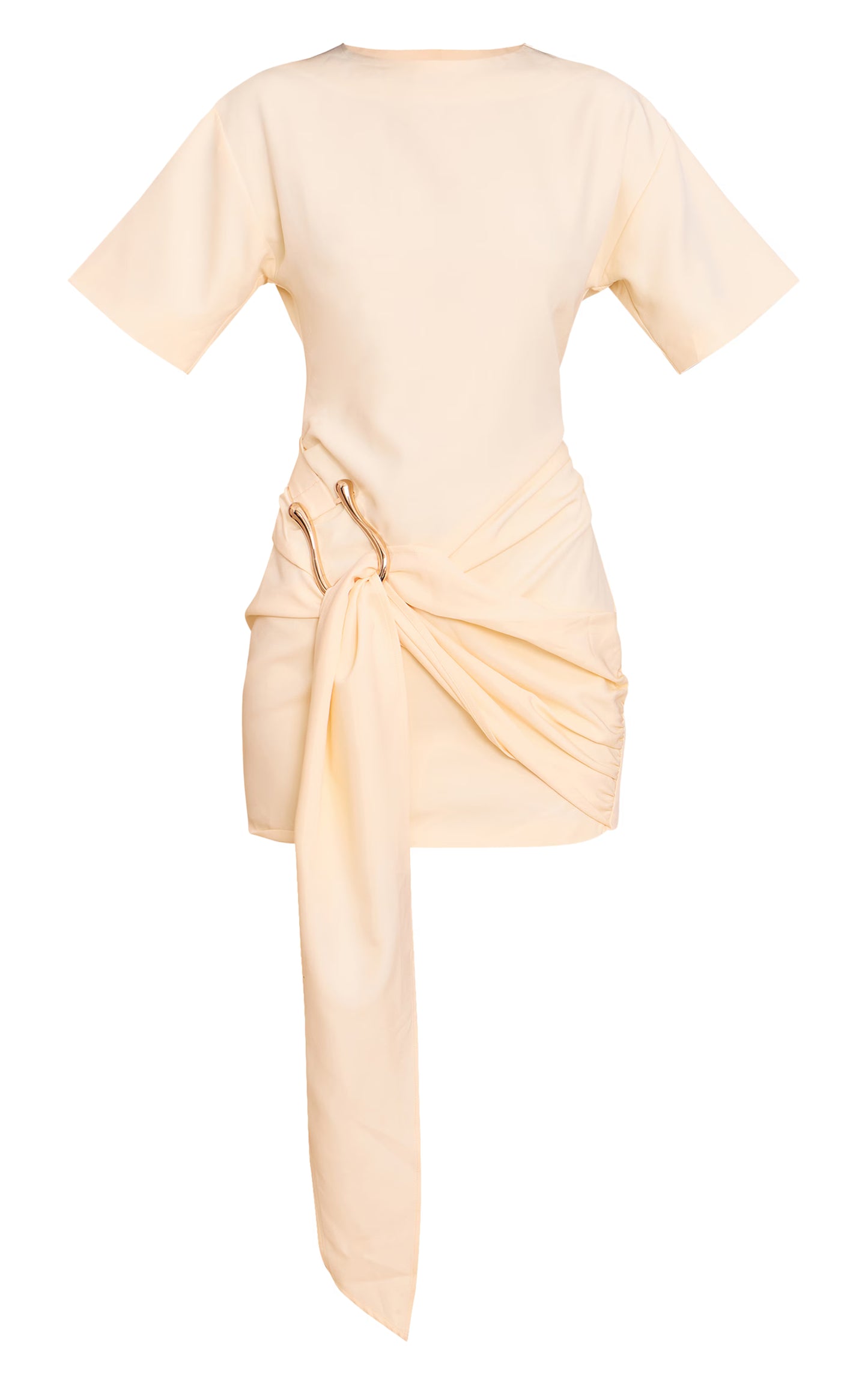 Butter Yellow Woven Trim Wrap Mini Dress
