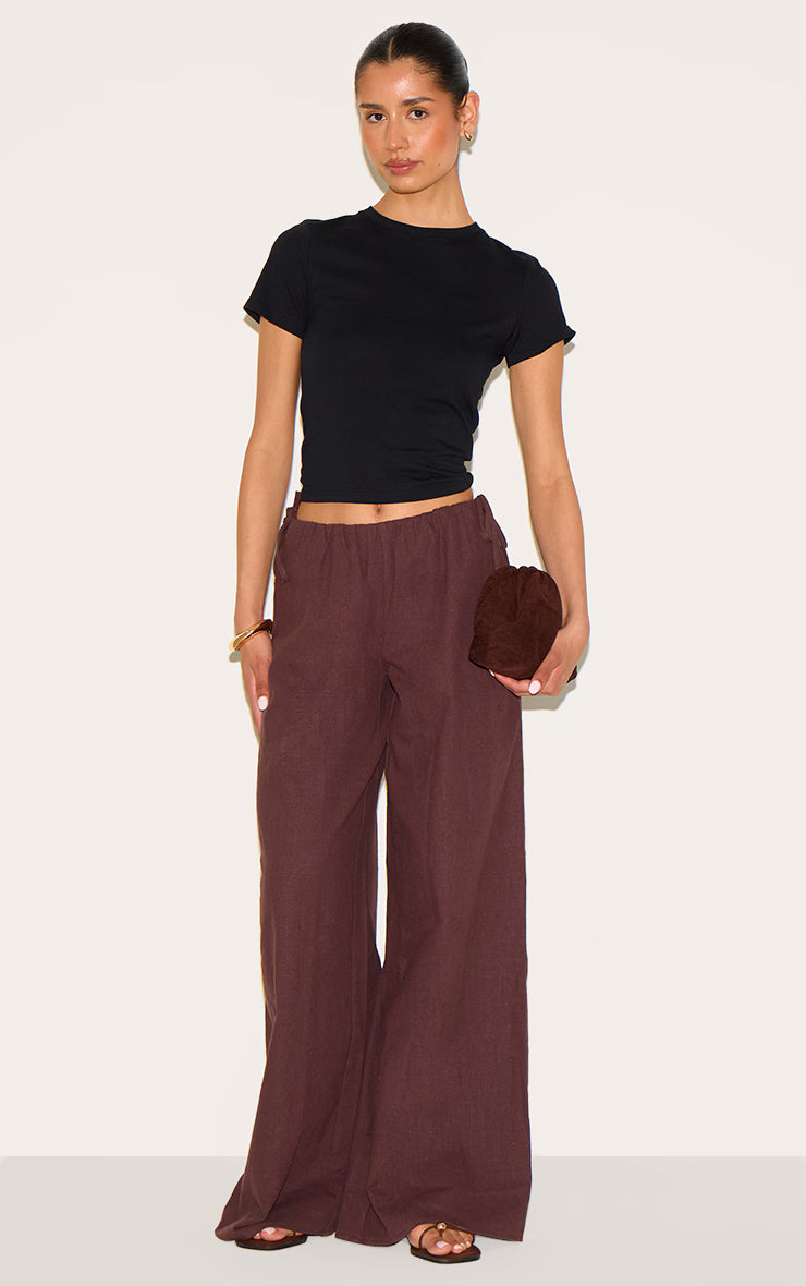 Tall Black Soft Cotton Crew Neck Short Sleeve Top