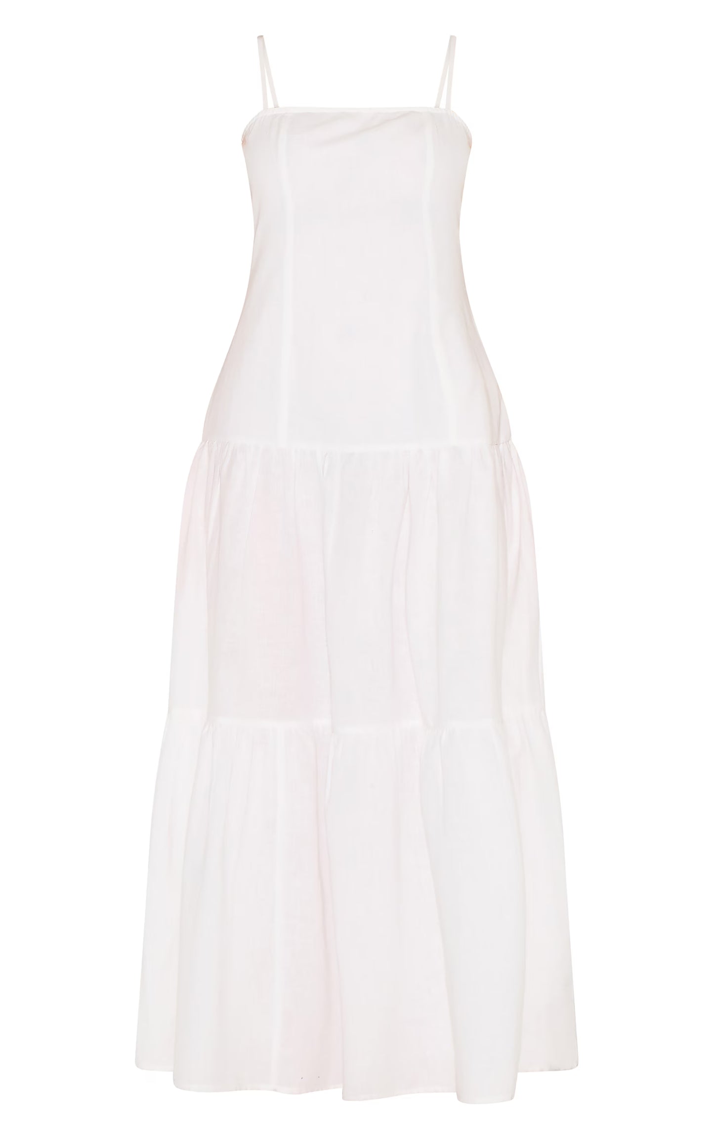 White Corset Dropped Waist Maxi Dress