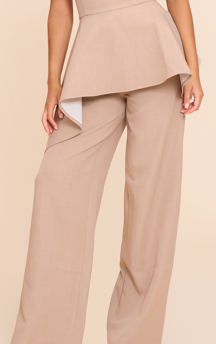 Taupe Premium Tailored Straight Leg Pant