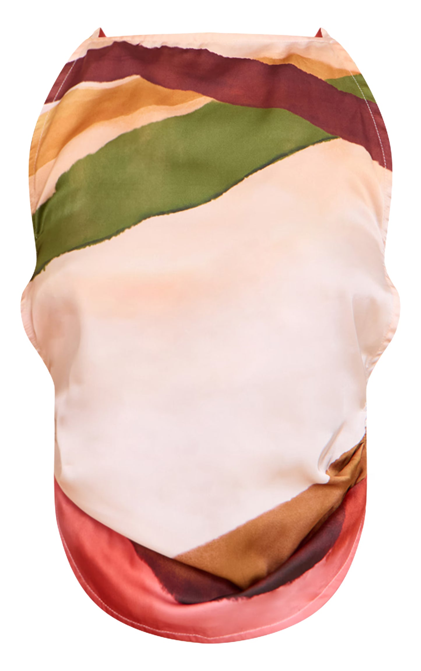 Multi. Abstract Print Satin Cami Top