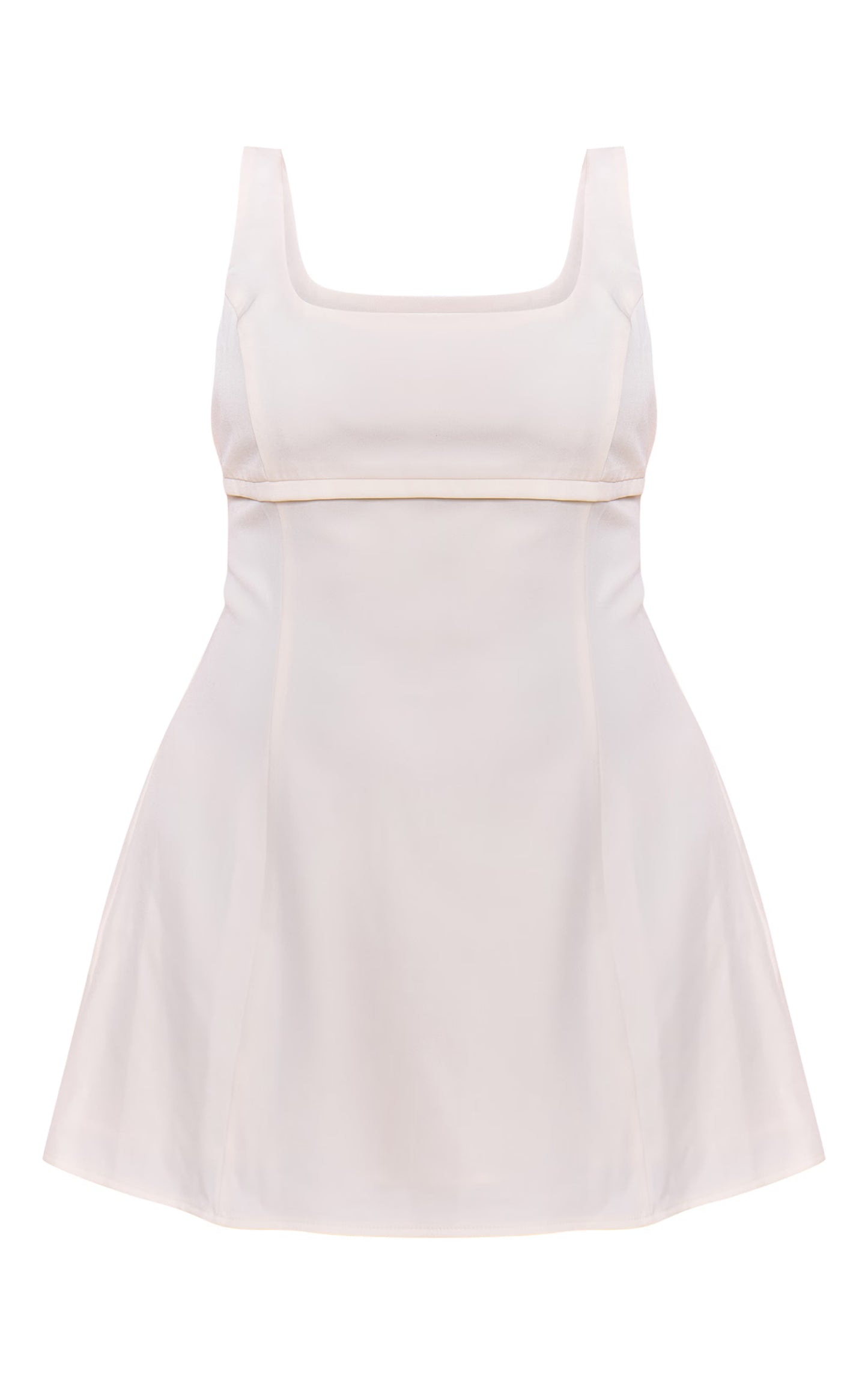 Plus White Tailored Woven Bust Seam Detail Shift Dress
