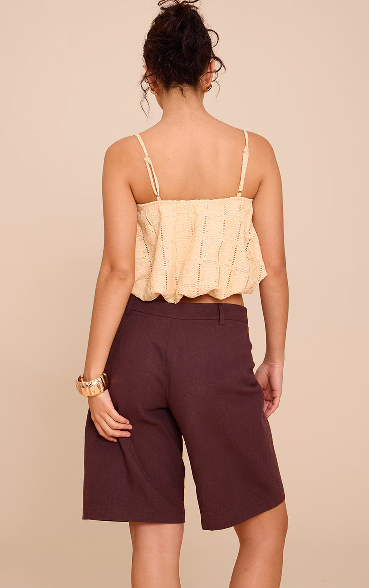 Butter Yellow Crochet Textured Puffball Bralet