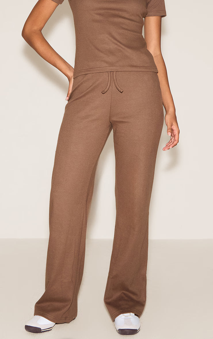 Mocha Low Rise Super Soft Skinny Flared Pants
