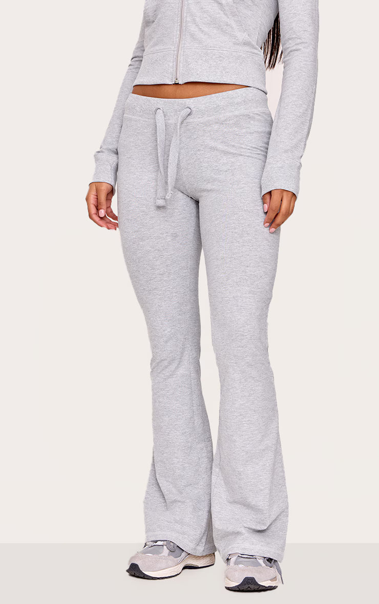 Grey Marl Low Rise Skinny Flare Pants