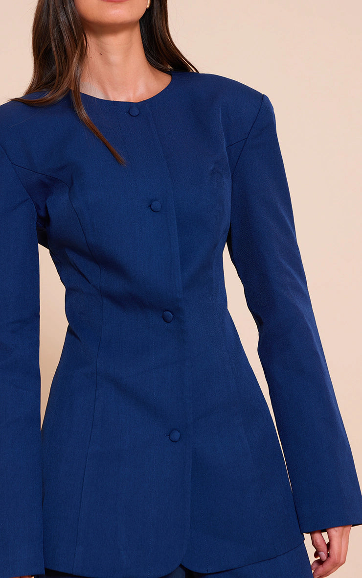Navy Tailored Fitted Blazer