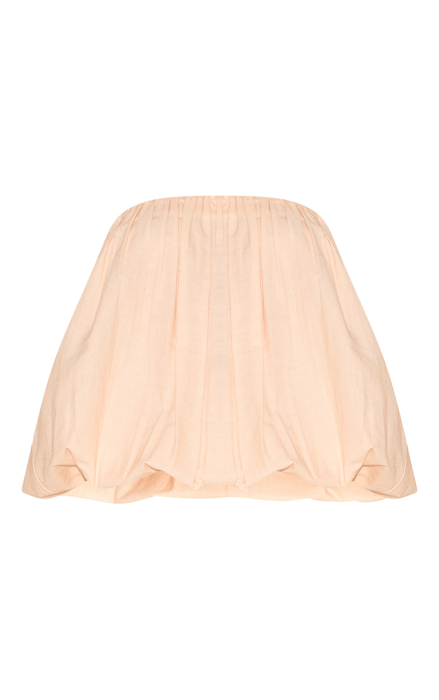 Natural Linen Look Ruched Longline Bandeau Top