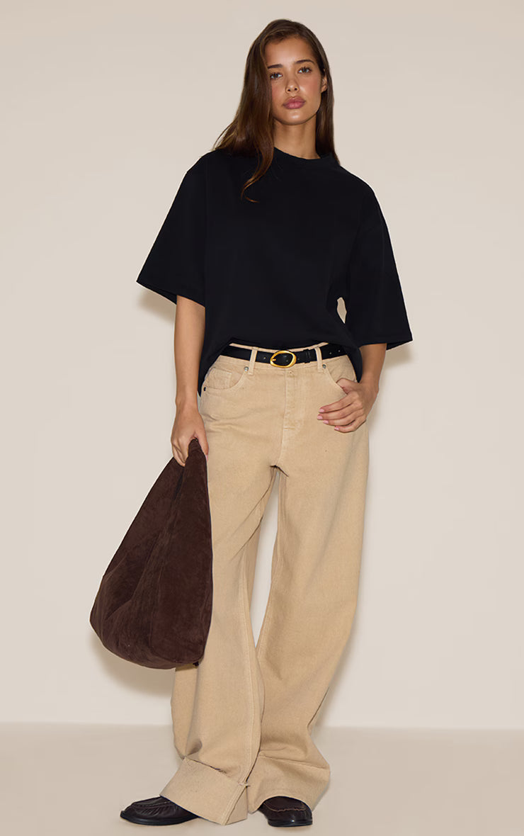 Black Oversized Boxy T Shirt