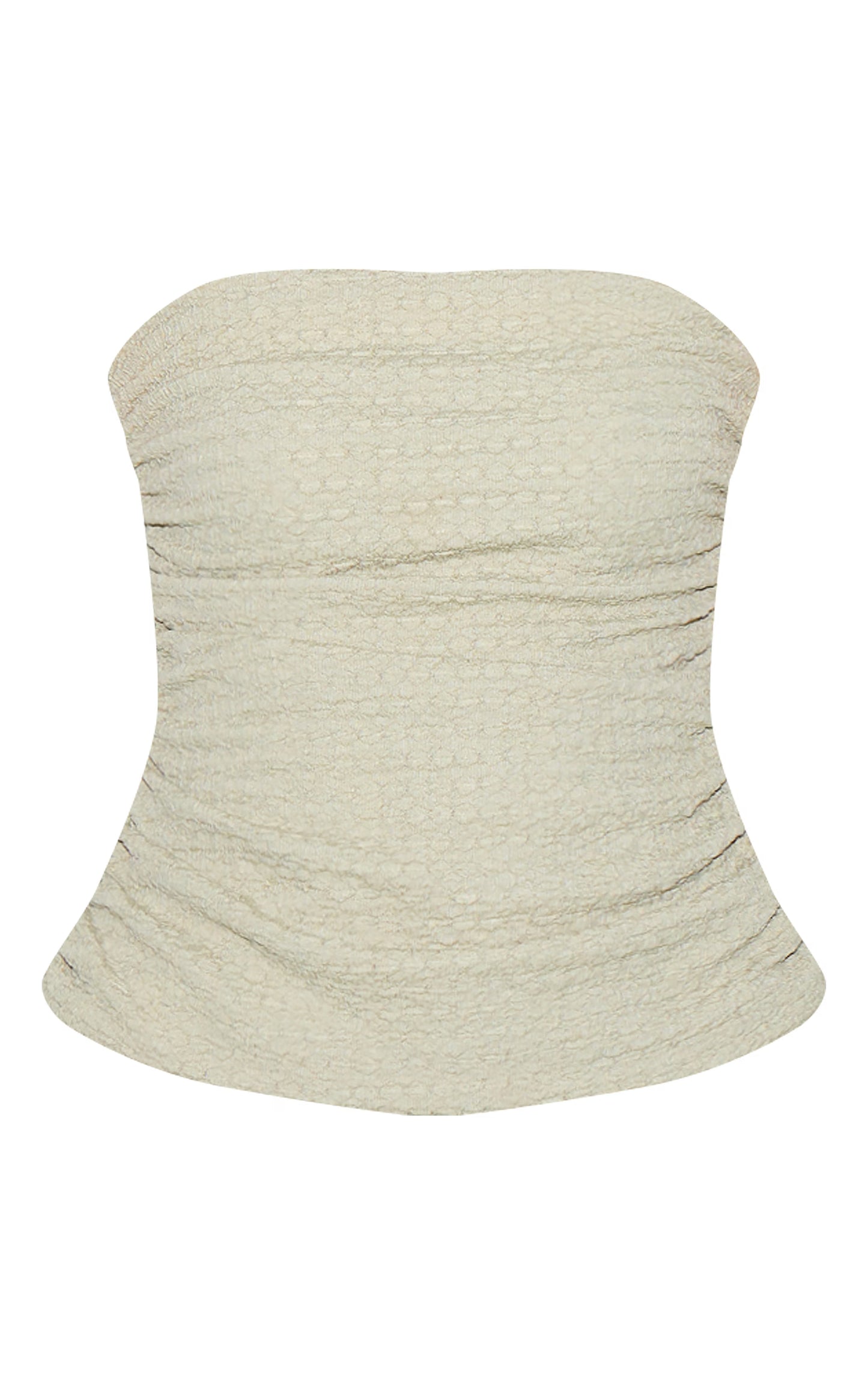 Sage Green Textured Double Layer Bandeau Top