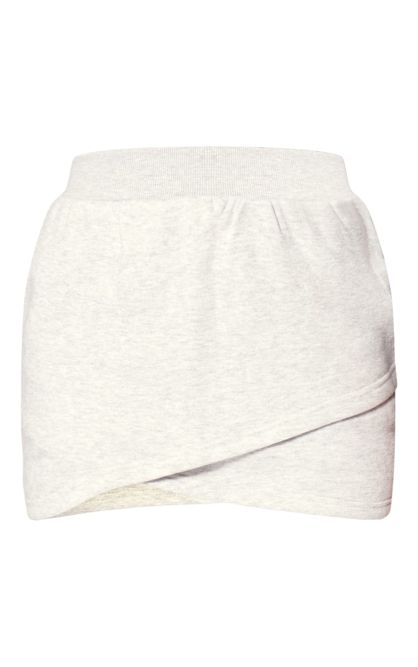 Ash Grey Wrap Over Sweat Mini Skirt