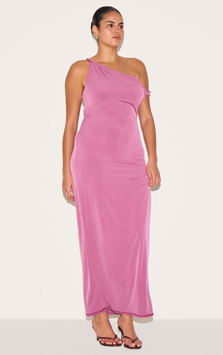 Plus Dusty Rose Off Shoulder Twisted Maxi Dress
