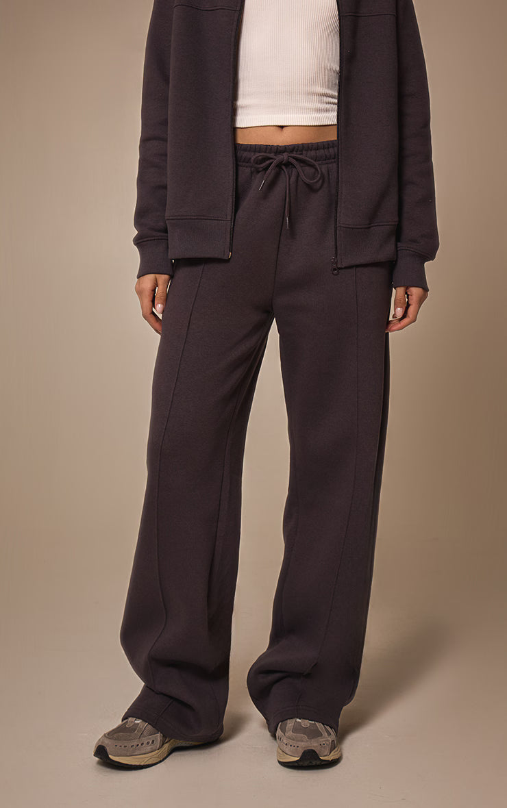 Charcoal Seam Detail Straight Leg Sweatpants