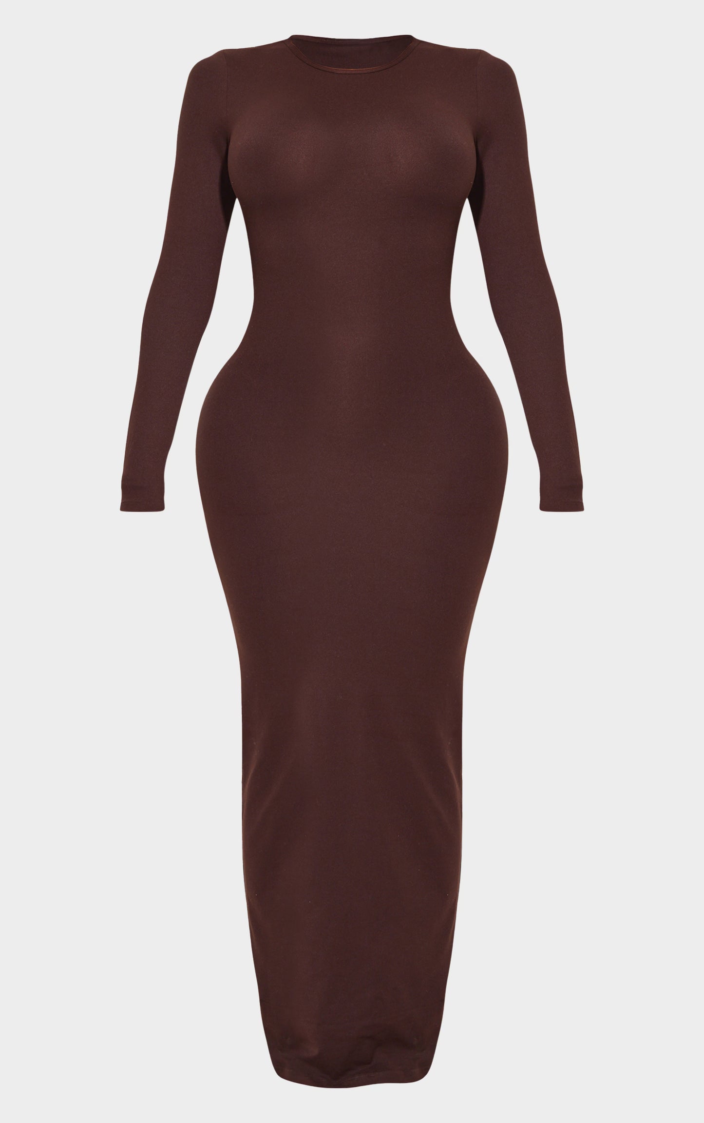 Shape Chocolate Sculpted Long Sleeve Maxi Bodycon Dress