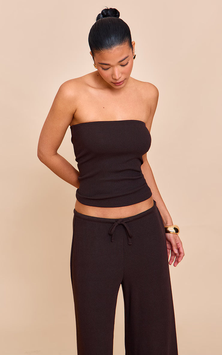 Chocolate Textured Bandeau Top