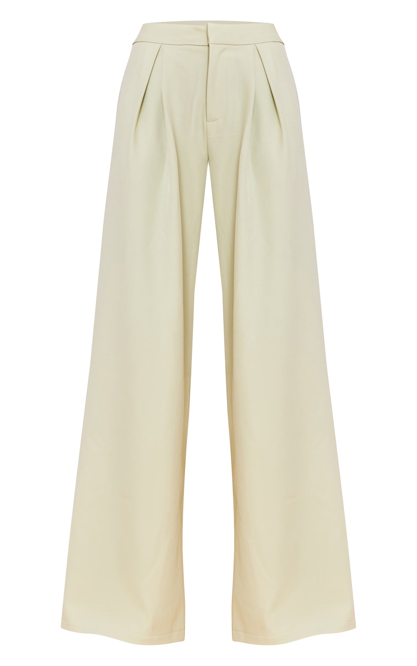 Pale Lime Woven Tailored Wide Leg Pants