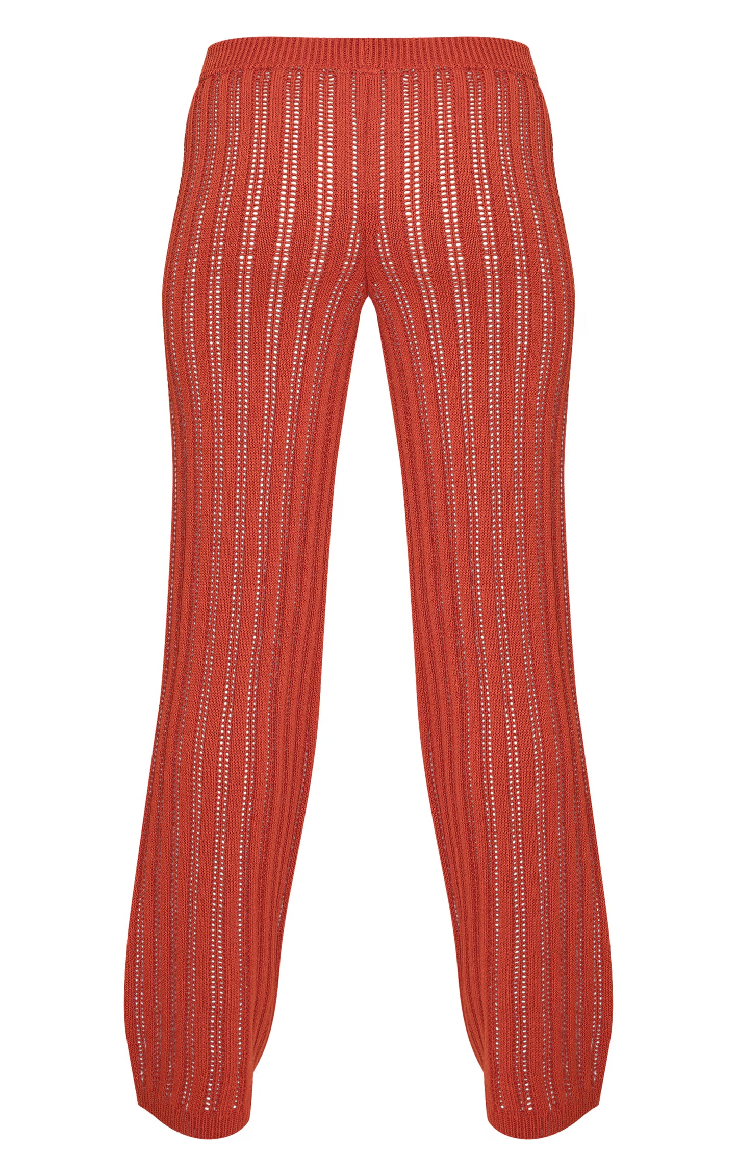 Rust Crochet Knit Pant