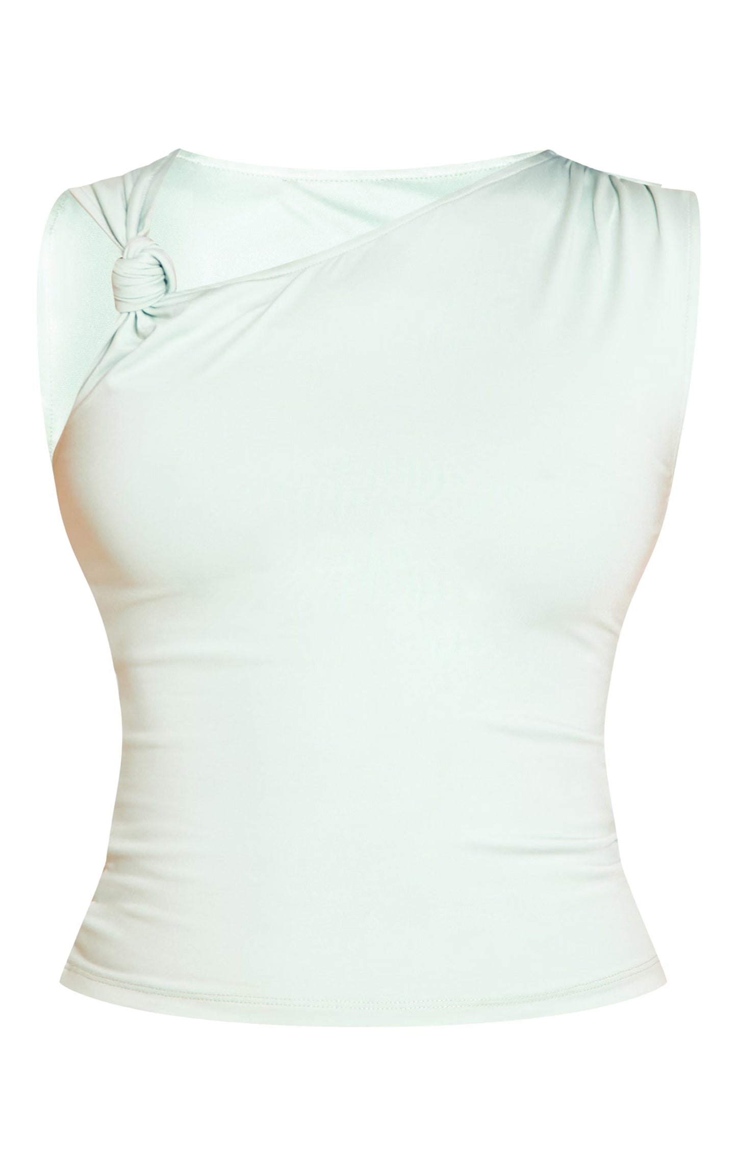 Mint Slinky Knot Strap Detail Long Top