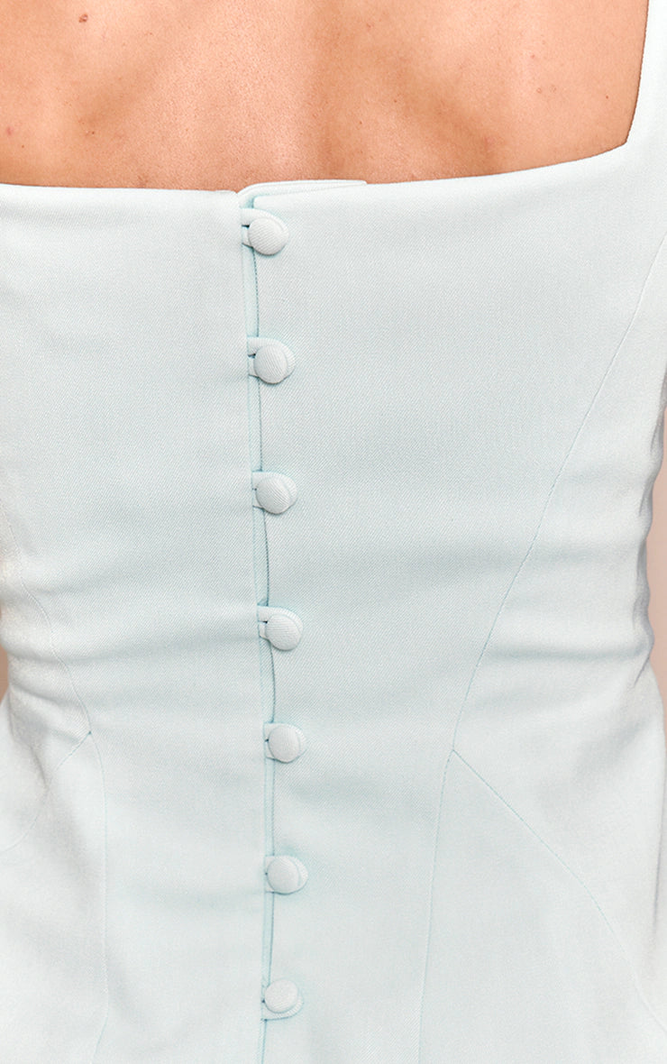 Premium Iced Mint Tailored Bow Detail A-line Dress