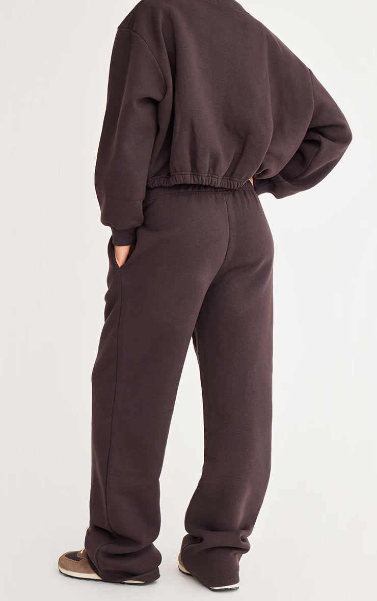 Dark Chocolate Drawcord Hem Oversized Sweatpants