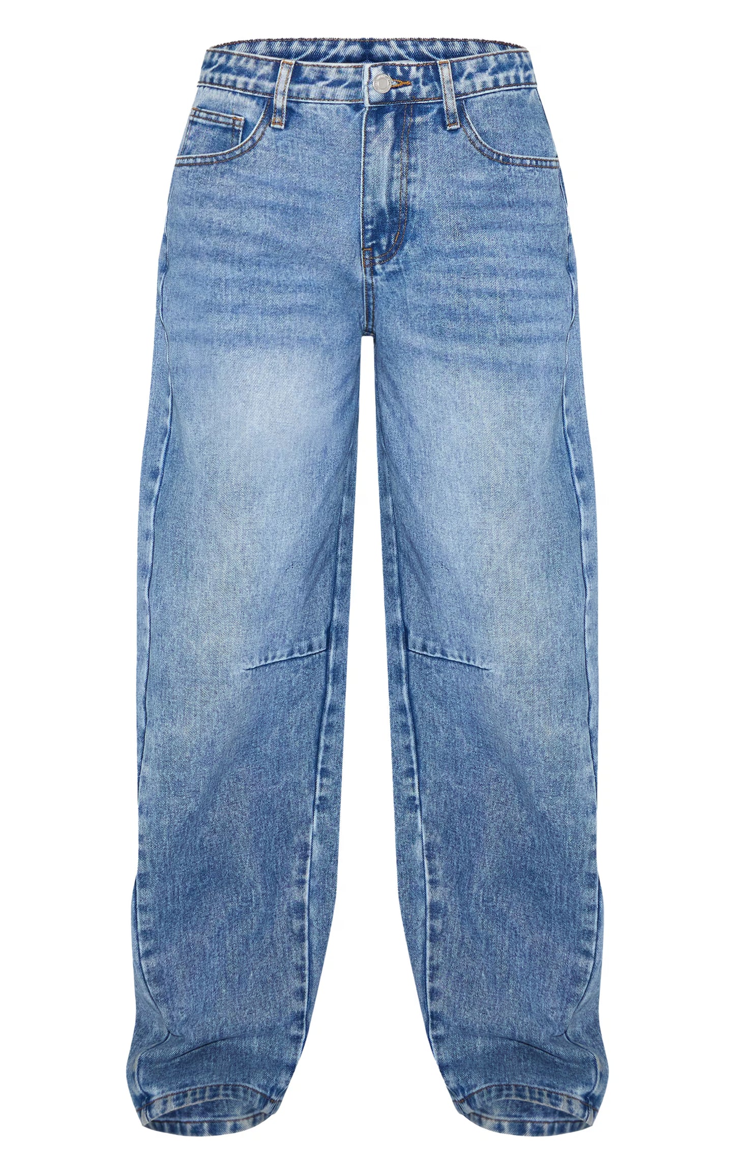 Vintage Seam Detail Low Rise Barrel Jeans