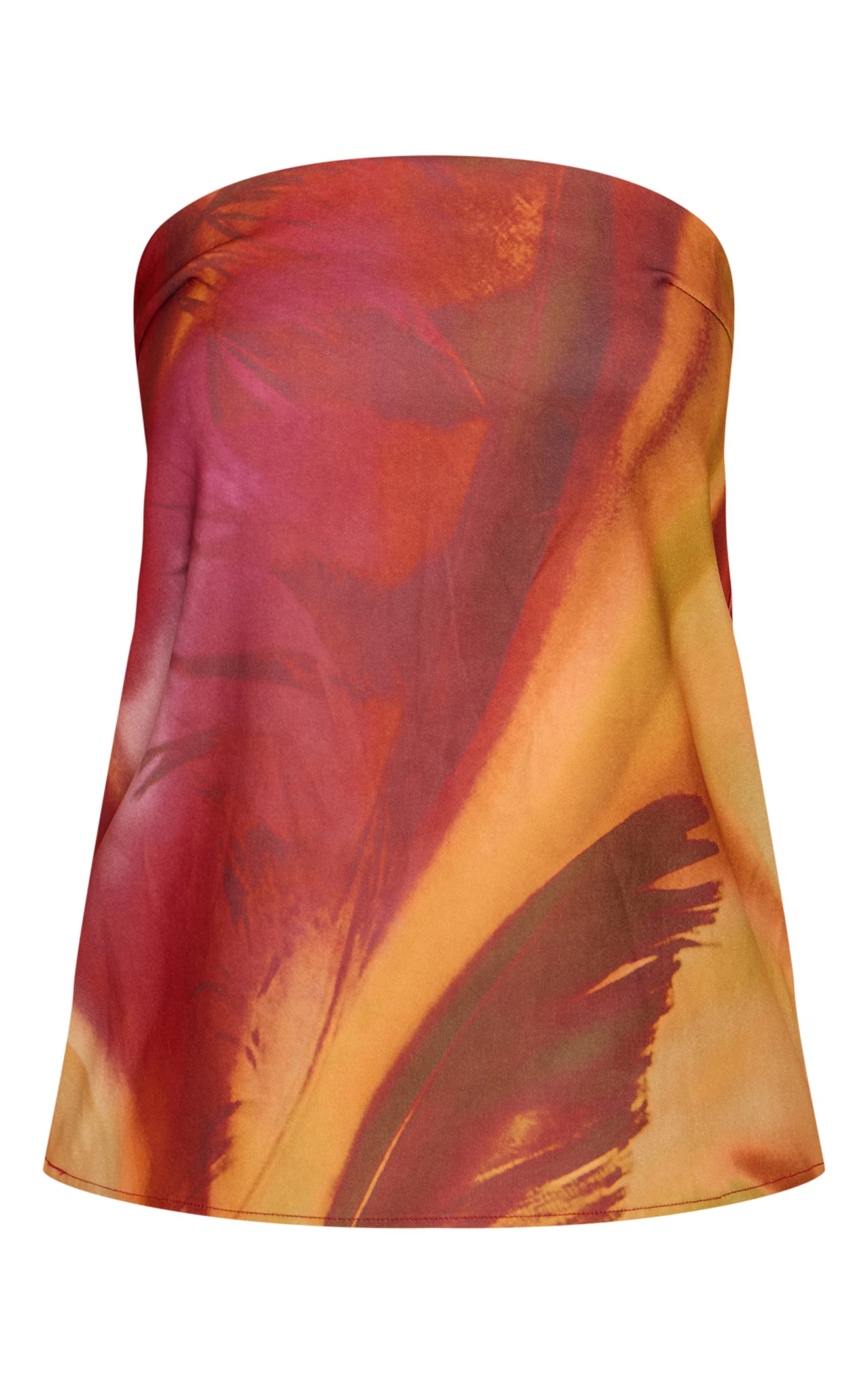 Multi Flower Print Woven Bandeau Top