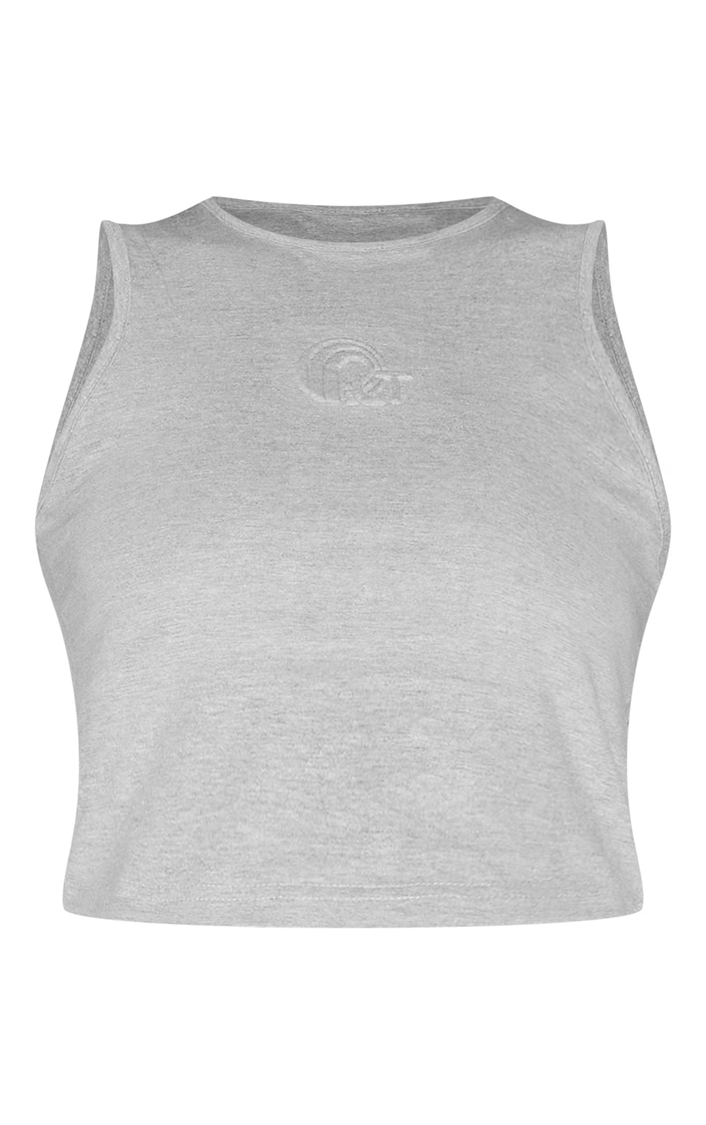 Grey Marl Embossed Sleeveless Cotton Top