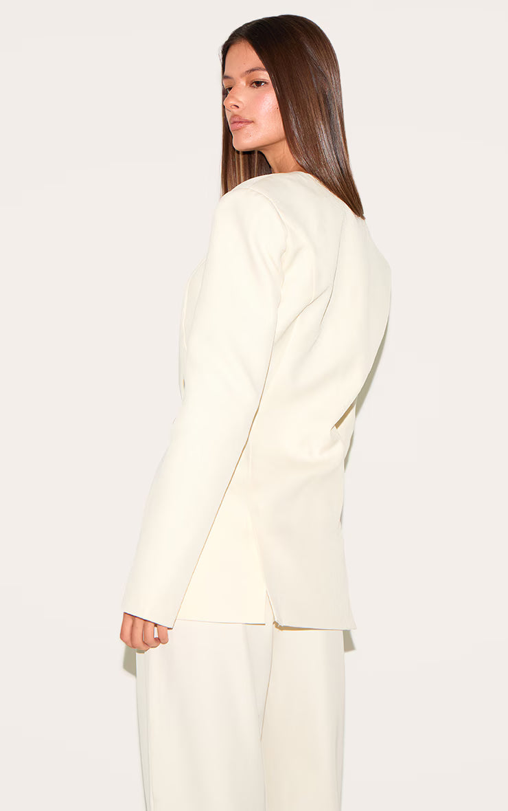 Almond Tailored Fitted Blazer