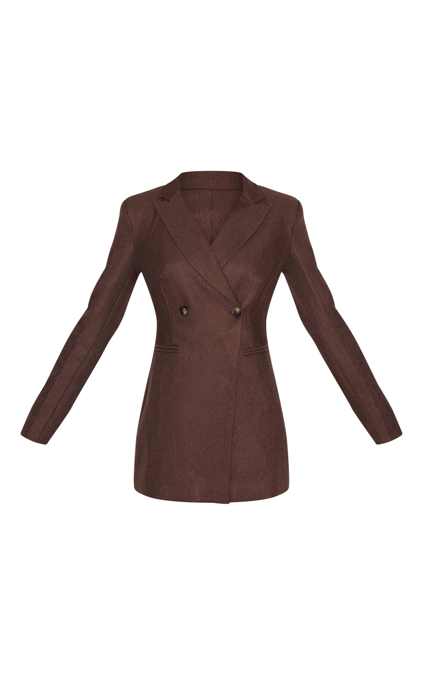 Dark Chocolate Asymmetric Tailored Blazer Dress