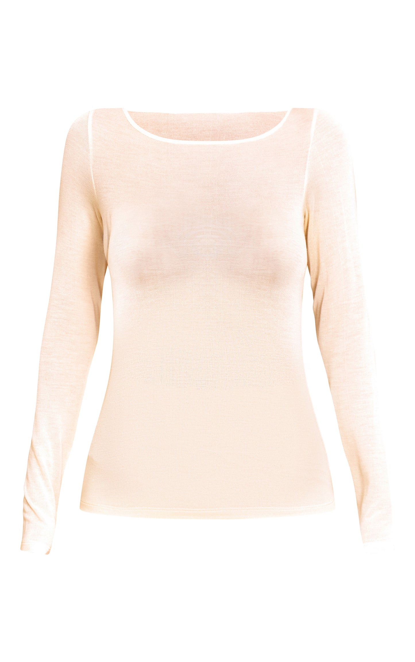 Butter Yellow Sheer Soft Touch Crew Neck Long Sleeve Top