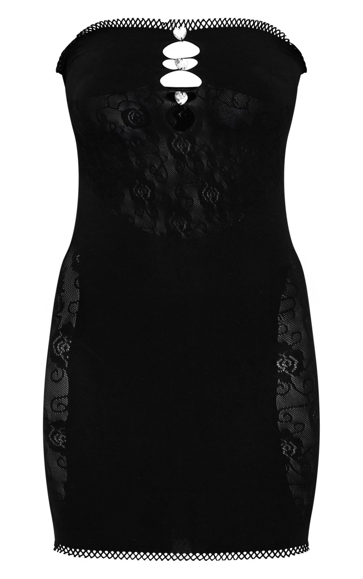 Black Sheer Cut Out Mini Dress
