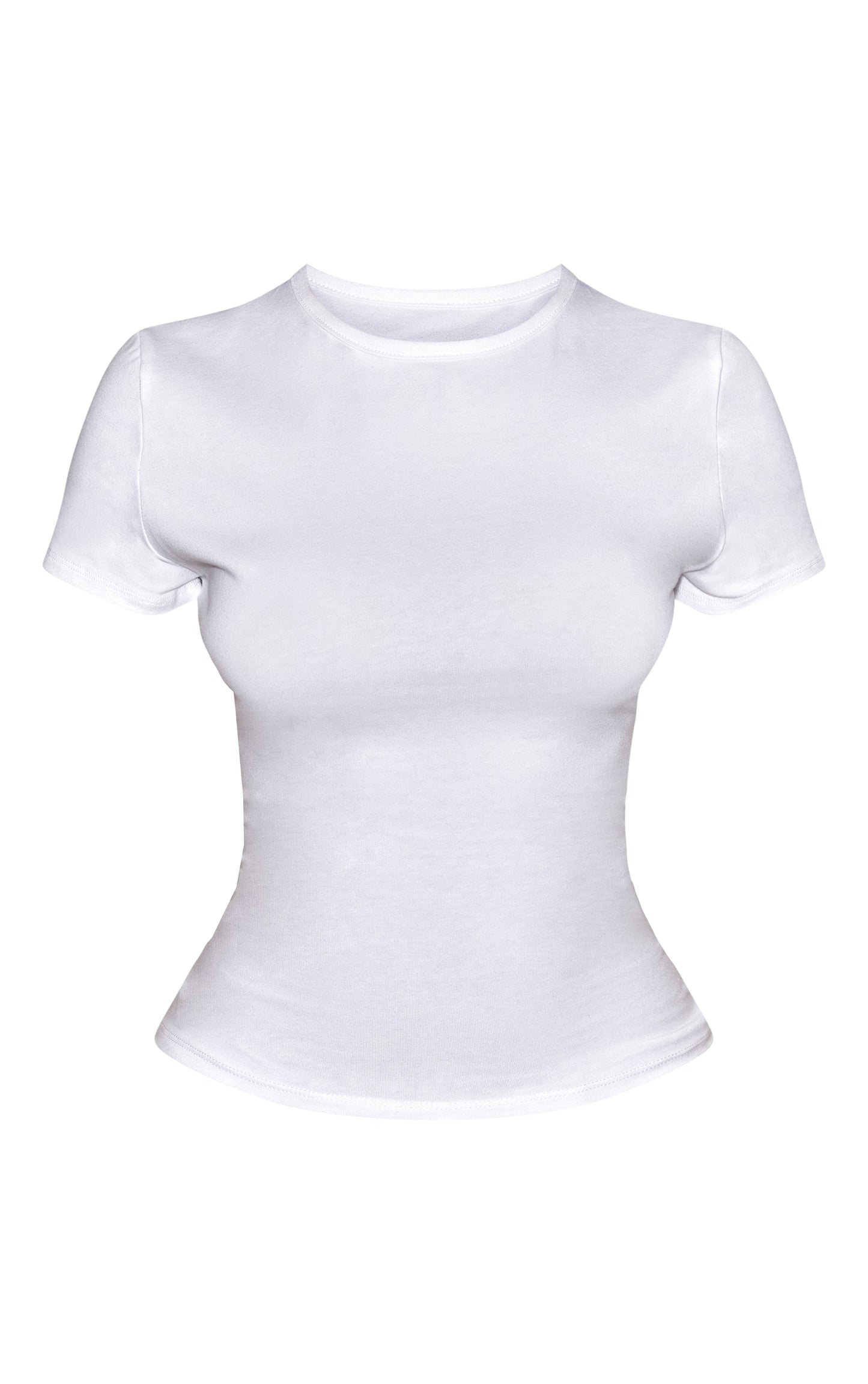 Petite White Cotton Crew Neck Longline Short Sleeve T-shirt