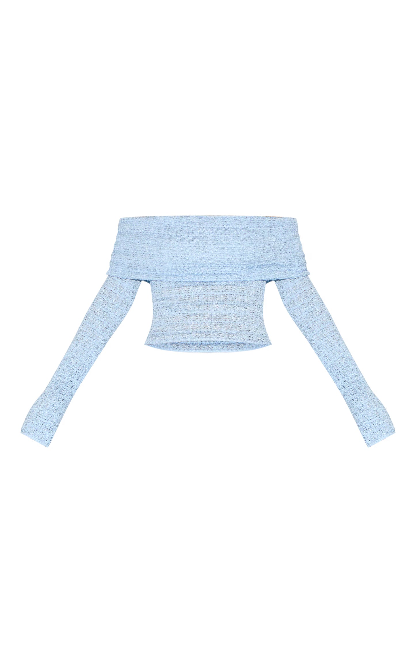 Blue Bardot Textured Knit Top