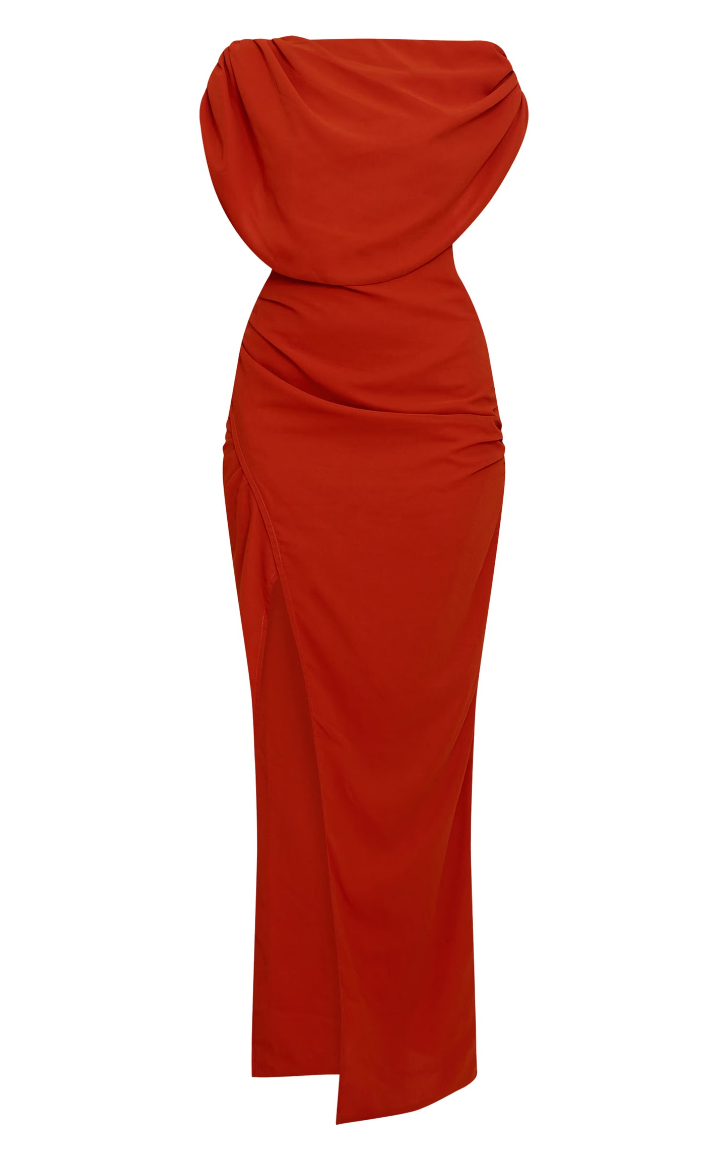 Rust Chiffon Maxi Dress