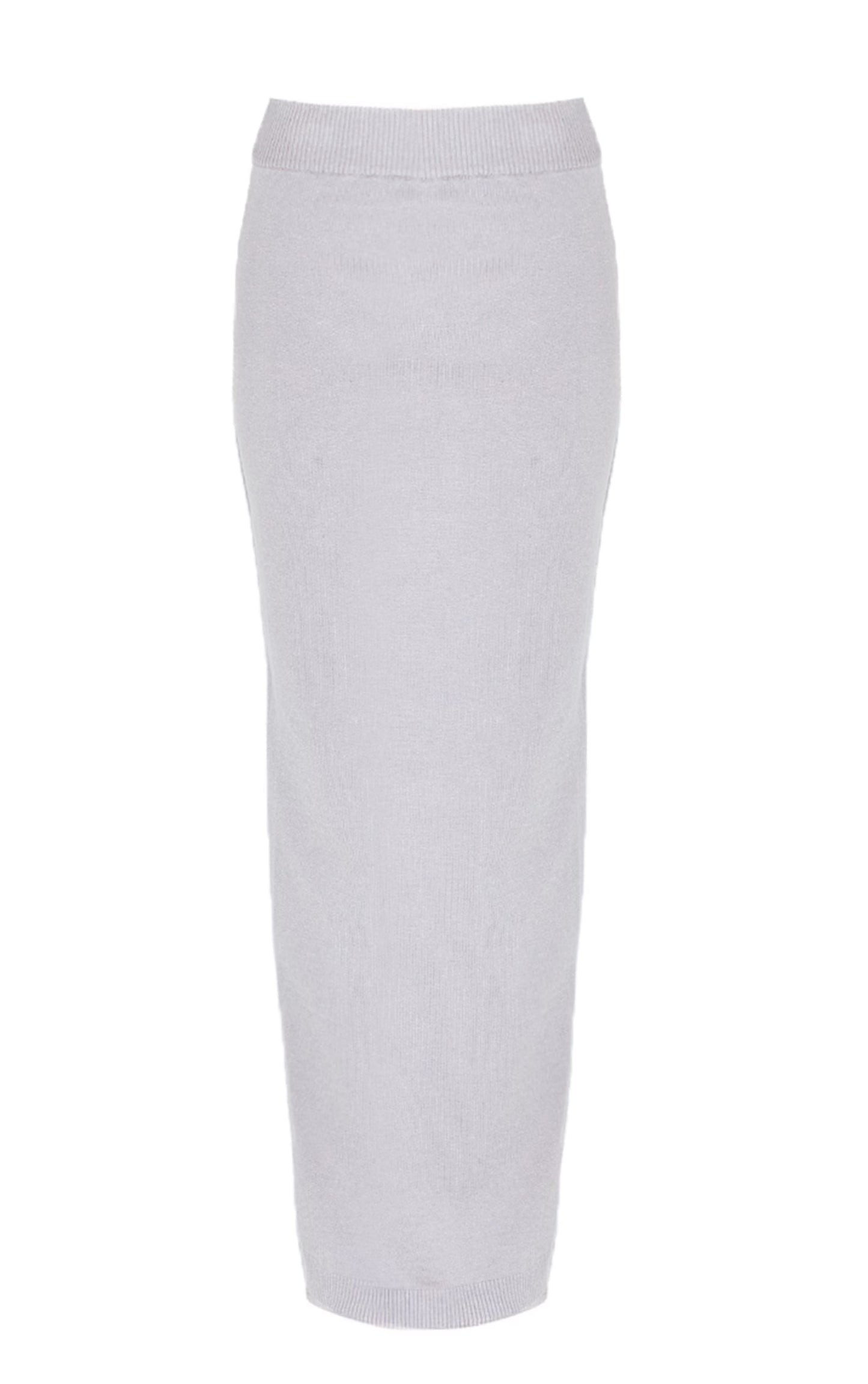 Ash Grey Basic Knit Maxi Skirt
