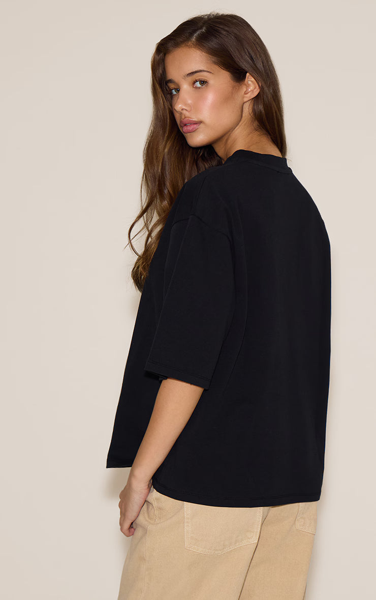 Black Oversized Boxy T Shirt