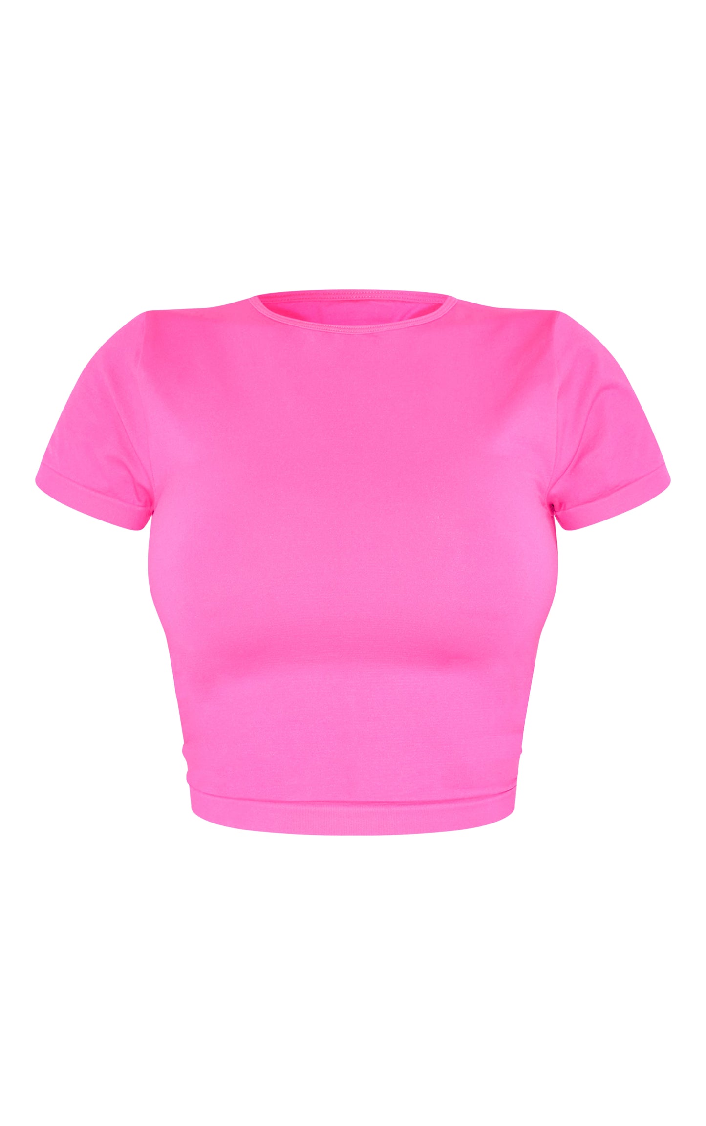 Shape Neon Pink Stretch Seamless Short Sleeve Longline Top