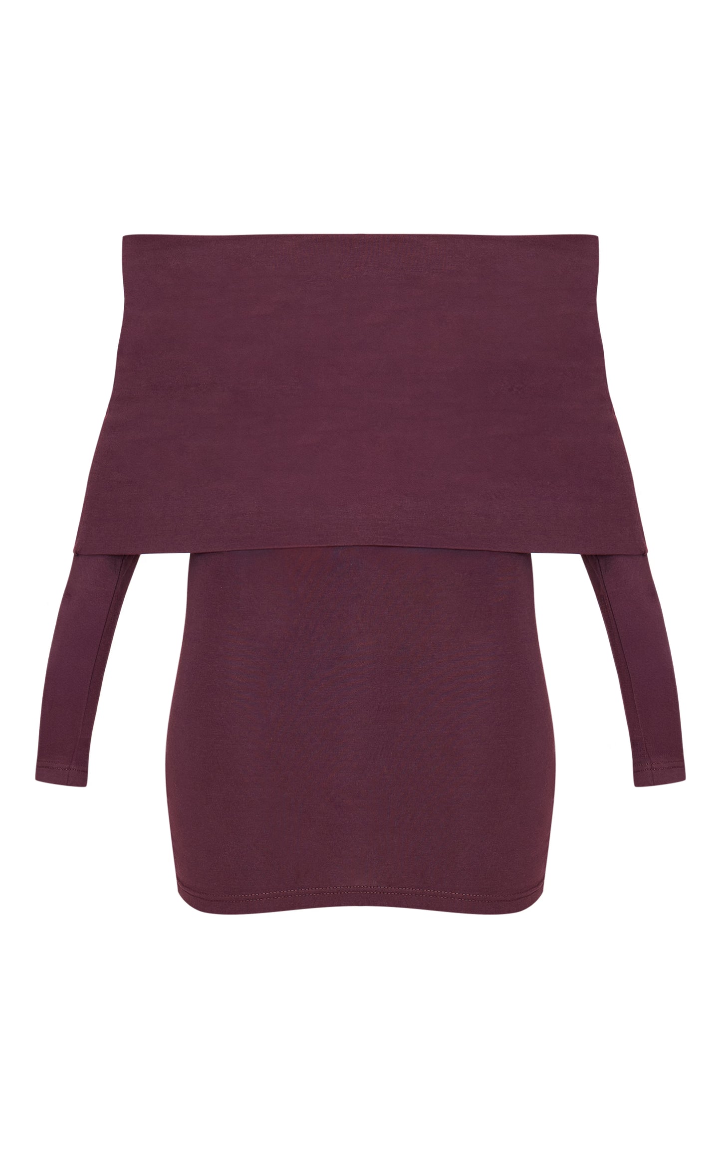 Plum Cotton Super Oversized Bardot Mini Dress