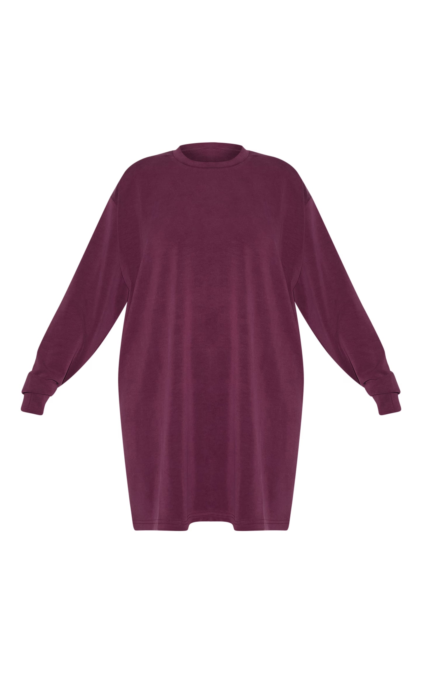 Plus Burgundy Modal Long Sleeve Sweatshirt Dress