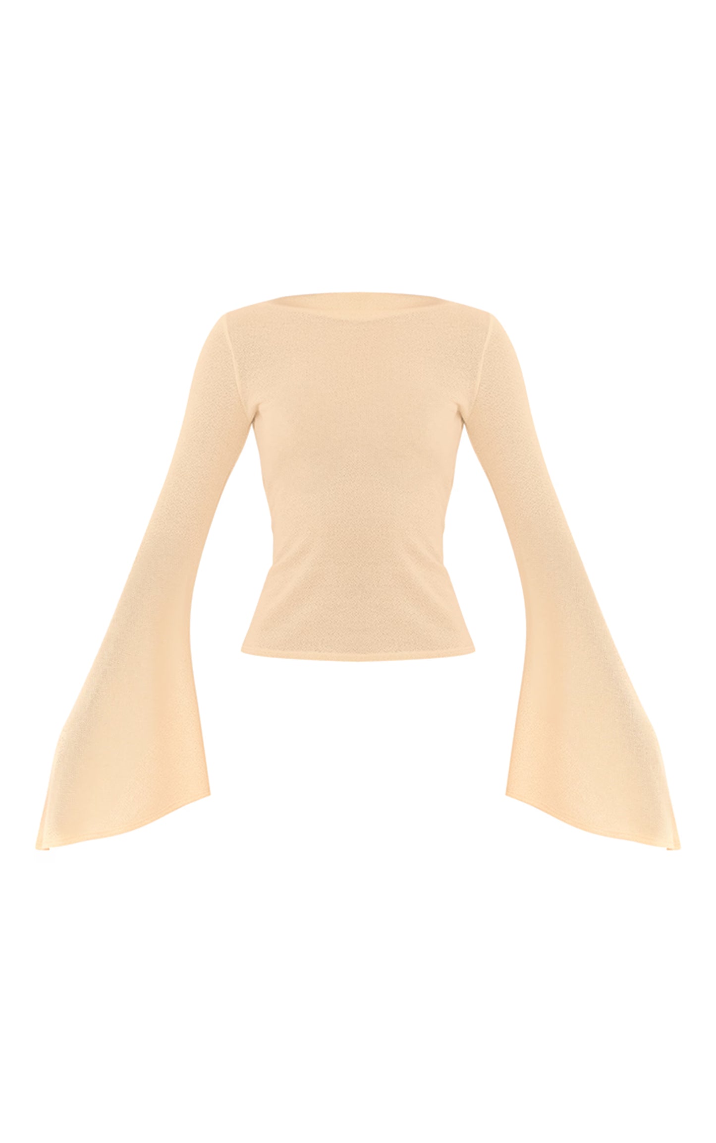 Lemon Textured Extreme Flute Sleeve Long Top