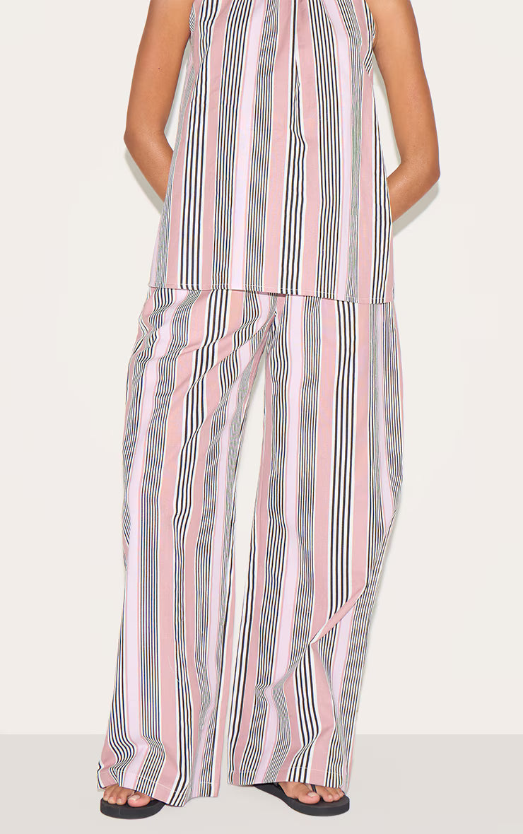 Pink Striped Slouchy Pants