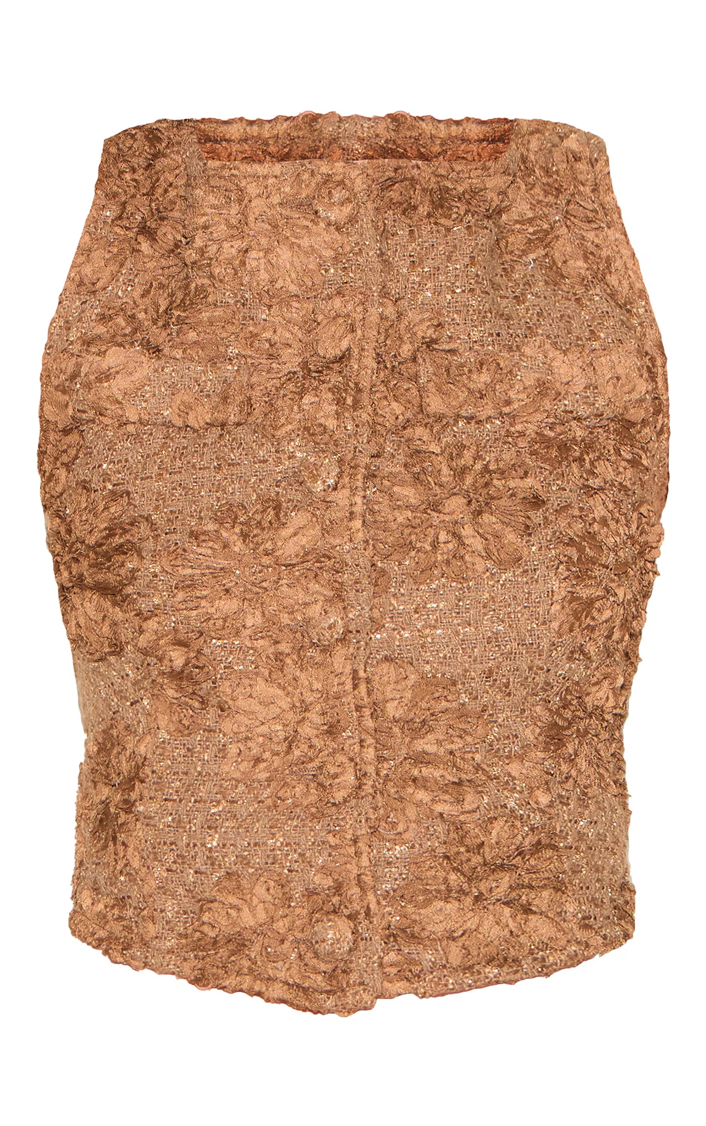 Taupe Floral Boucle Button Up Vest
