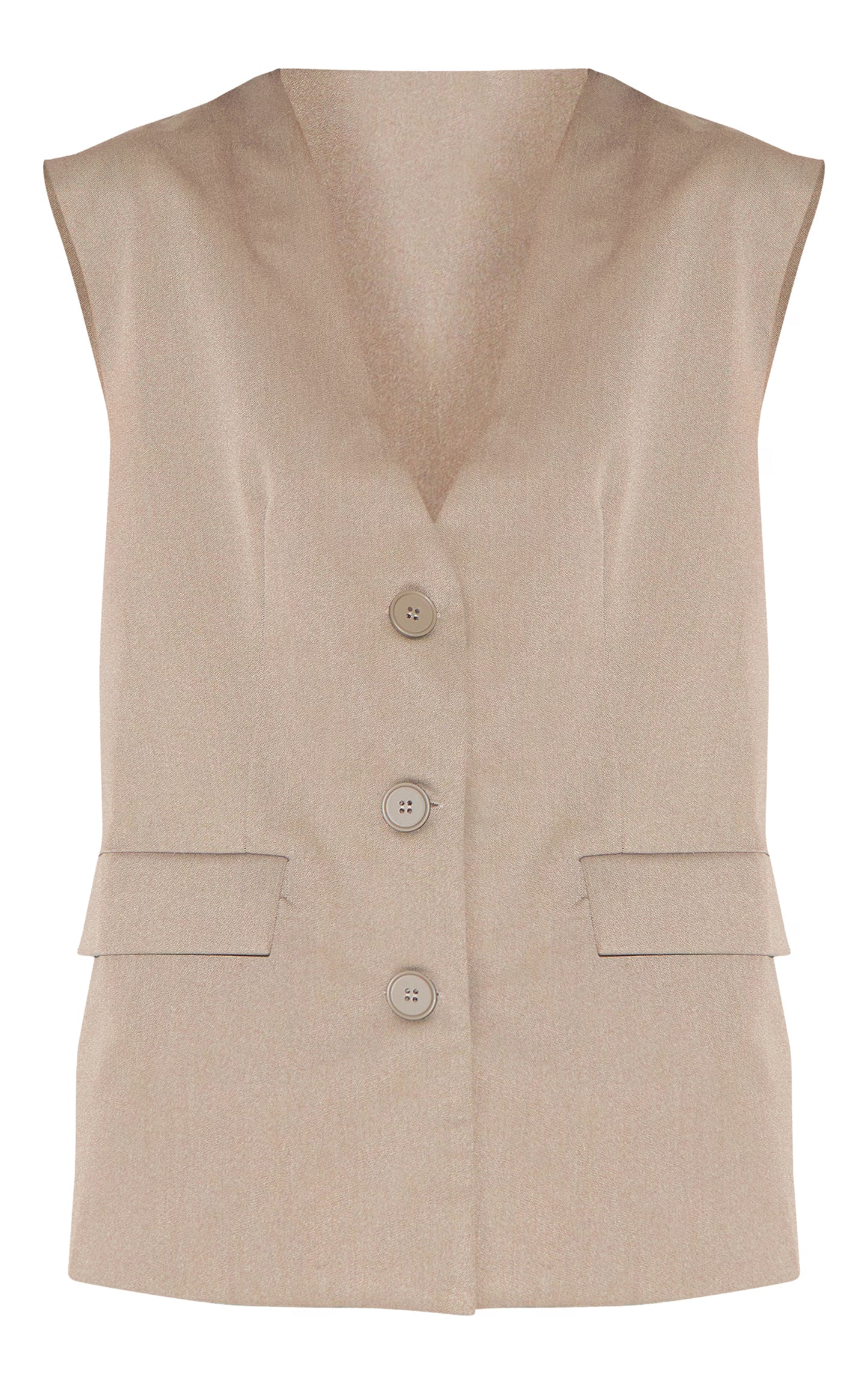 Grey Oversized Tailored Woven Vest