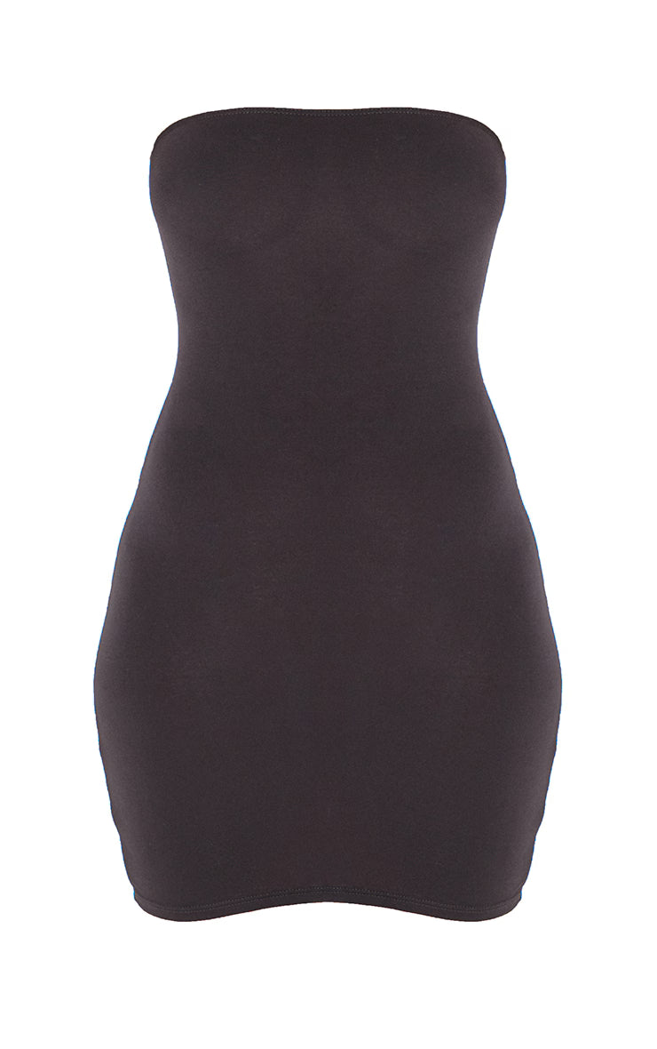 Black Jersey Bandeau Bodycon Dress