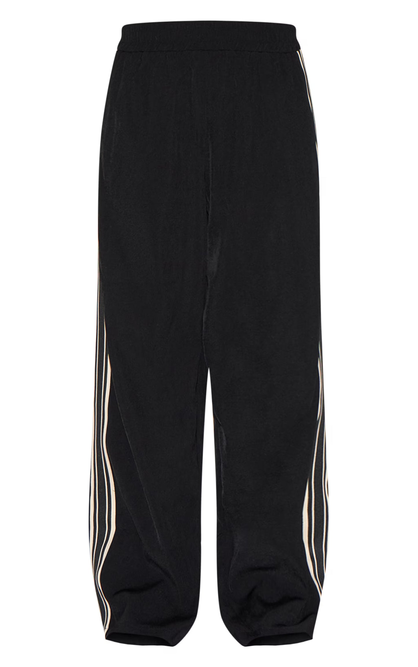 Black Side Stripe Woven Wide Leg Pants