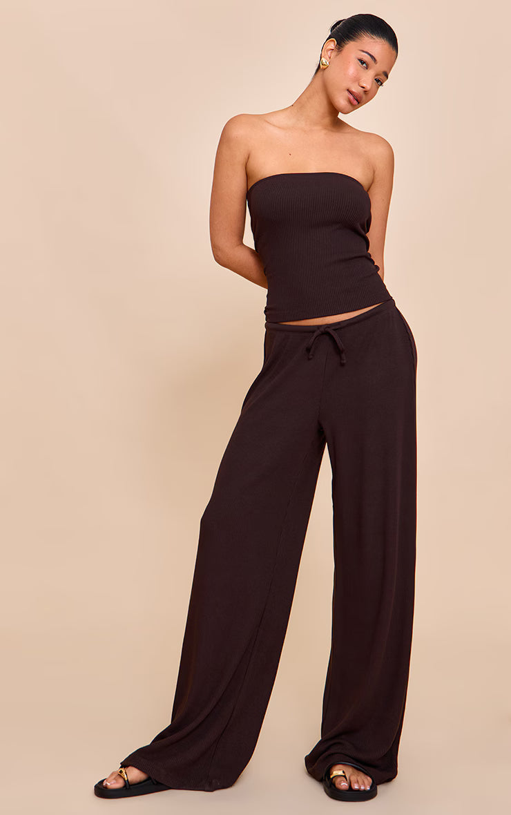 Chocolate Textured Bandeau Top