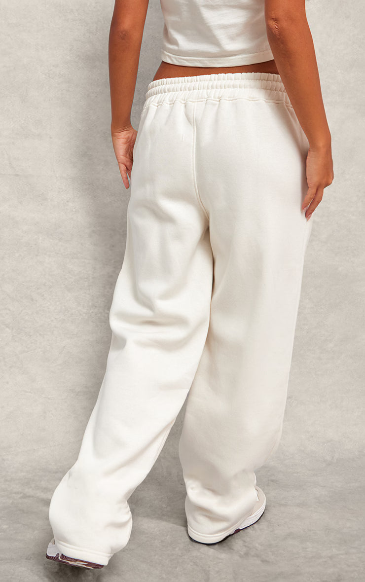 Cream Embossed Drawstring Sweatpants