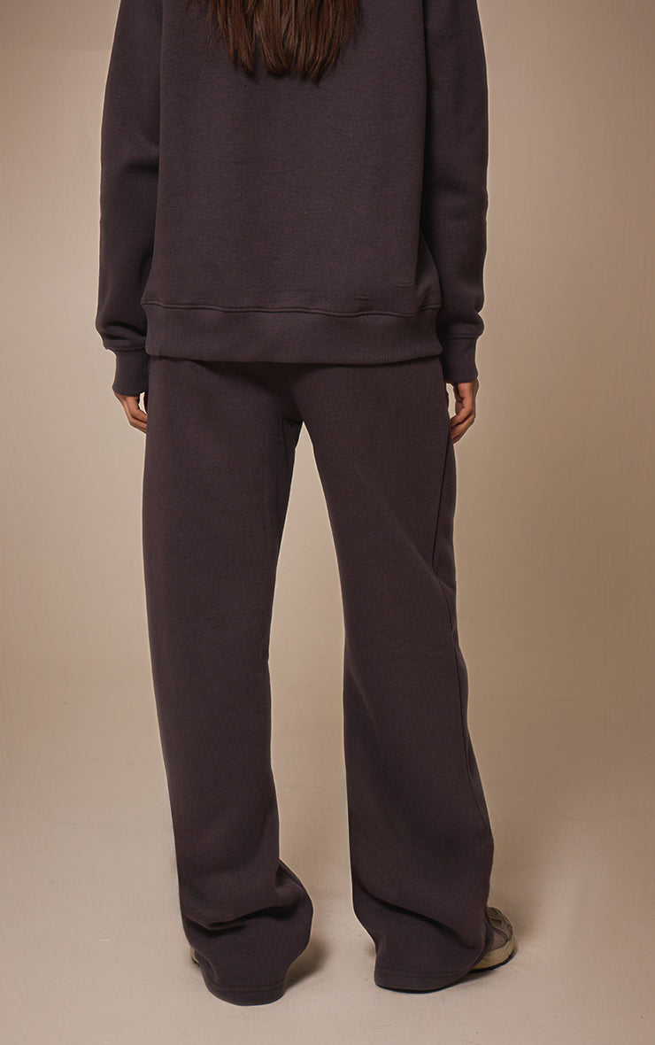 Charcoal Seam Detail Straight Leg Sweatpants