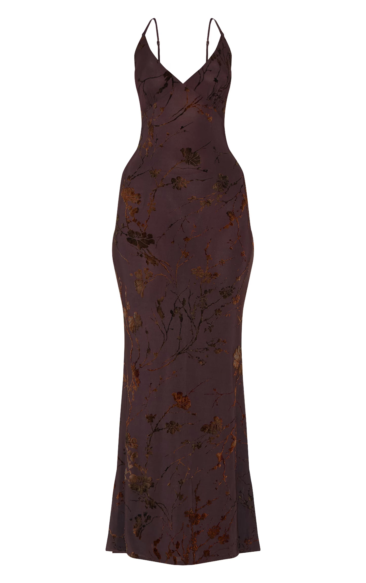Plum Devore V-neck Maxi Dress