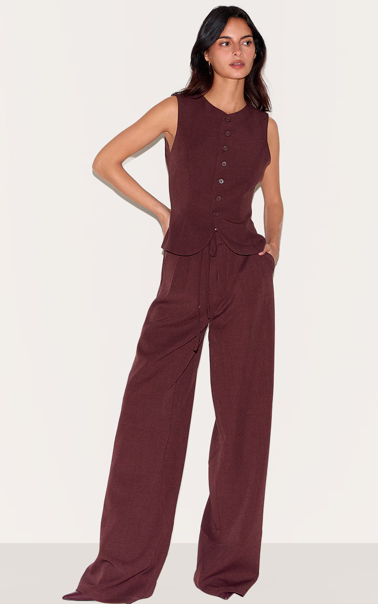 Wine Tailored Woven Vest